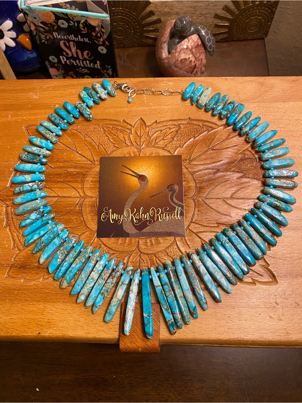 Amy Kahn Russell Sterling Turquoise Spike Necklace